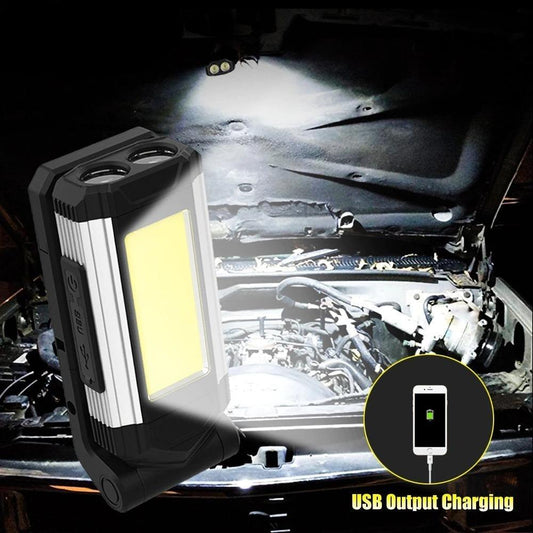 Work Light Rechargeable LED Camping Waterpoof Portable Multifunctional Adjustable USB Light Hanging Hook& Magnetic Base Flashlight For Hurricane Camping Hiking Riding Fishing Jogging Household