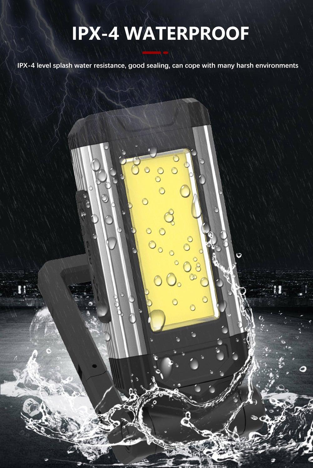 Work Light Rechargeable LED Camping Waterpoof Portable Multifunctional Adjustable USB Light Hanging Hook& Magnetic Base Flashlight For Hurricane Camping Hiking Riding Fishing Jogging Household