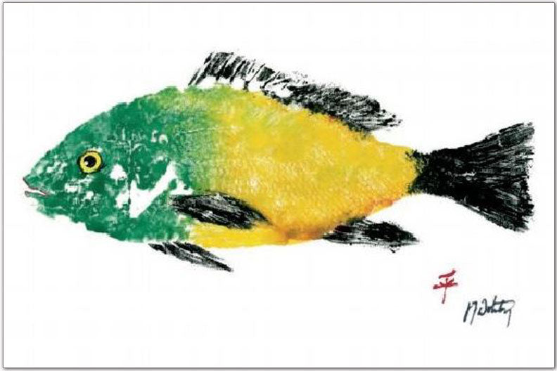 Yellow Green Placemat – Nautical Fish Table Decor