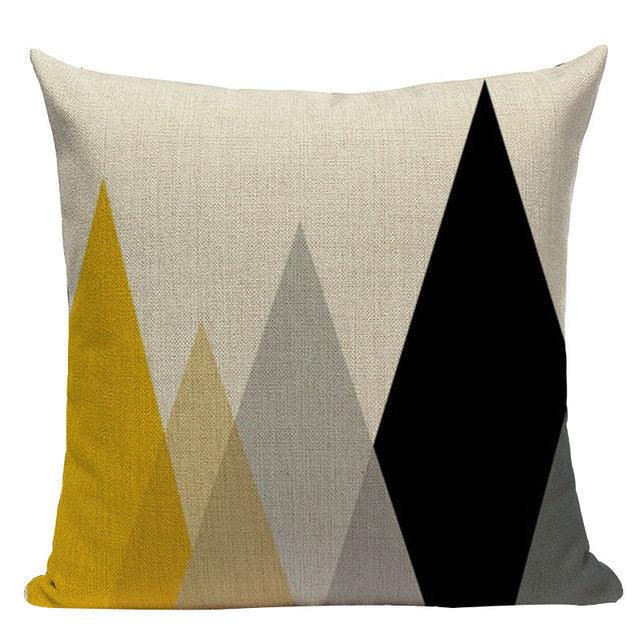 Yellow Pillow Covers Nordic Geometric Cushion Pillow Covers White Pillowcase Geometric Cushion Case Decoration Home Room Pillow Case