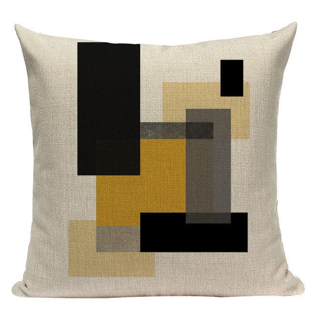 Yellow Pillow Covers Nordic Geometric Cushion Pillow Covers White Pillowcase Geometric Cushion Case Decoration Home Room Pillow Case