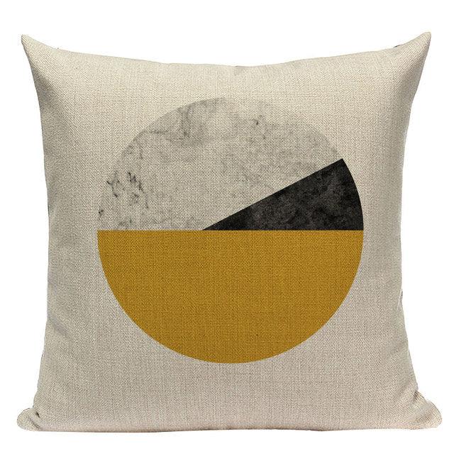 Yellow Pillow Covers Nordic Geometric Cushion Pillow Covers White Pillowcase Geometric Cushion Case Decoration Home Room Pillow Case