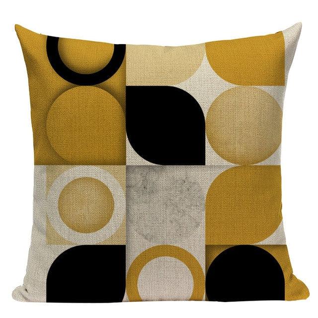 Yellow Pillow Covers Nordic Geometric Cushion Pillow Covers White Pillowcase Geometric Cushion Case Decoration Home Room Pillow Case