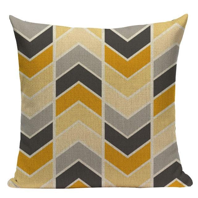 Yellow Pillow Covers Nordic Geometric Cushion Pillow Covers White Pillowcase Geometric Cushion Case Decoration Home Room Pillow Case