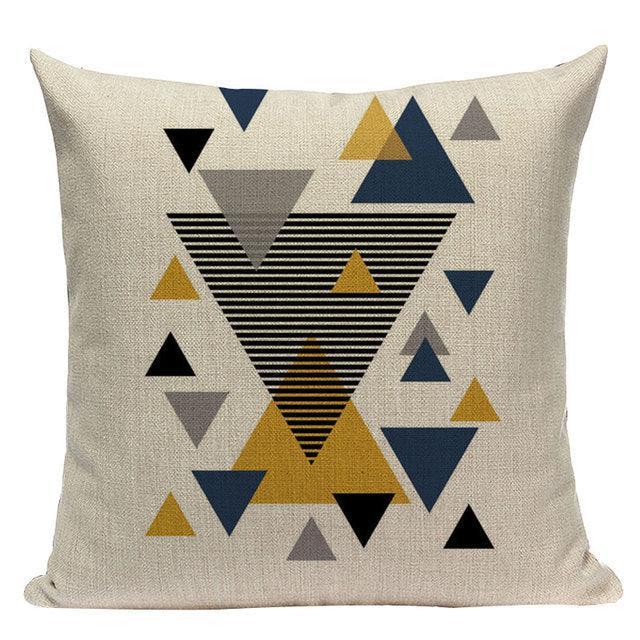 Yellow Pillow Covers Nordic Geometric Cushion Pillow Covers White Pillowcase Geometric Cushion Case Decoration Home Room Pillow Case