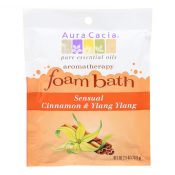 Aura Cacia – Foam Bath Sensual Cinnamon and Ylang Ylang – 2.5 oz – Case of 6 – 0682336