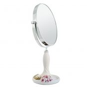 Continental Make-up Mirror 7-Inch Tabletop Two-Sided Cosmetic Mirror White/Pink – KE-BEA11063411-AMY01482