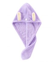 Cute Hair Wrap Towel Microfiber Drying Hair Turban Towel with Ears, Purple – PL-BEA3784491-KELLY01116-RP