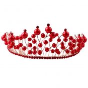 Bride Head Decoration Supplier Western Style Red Beads Wedding Crown 18×6.5cm – PS-BEA11058011-ALIEN01256