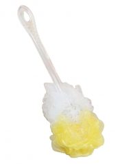 [White&Yellow] Useful Long Handled Bath Brush Body Brush Shower Back Scrubber – BC-HEA11056501-EMMA04795