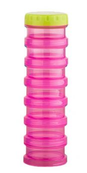 Round Sealed Bottle 7 Days Plastic Pill Box Bottle Packing Box Pink – GM-HEA3764251-KELLY00342