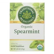Traditional Medicinals Organic Spearmint Herbal Tea – 16 Tea Bags – Case of 6 – 0517474