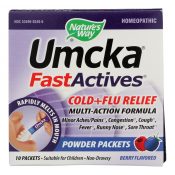 Nature’s Way – Umcka FastActives Cold Plus Flu Relief Berry – 10 Packets – 0807040
