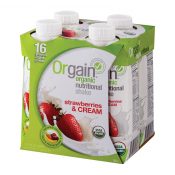 Orgain Nut Shake – Organic – Strawberry & Cream – Case of 3 – 4/11 fl oz – 1189877