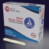 Adhesive Bandages Sheer Strips Sterile 1 x3   100/bx – 4744